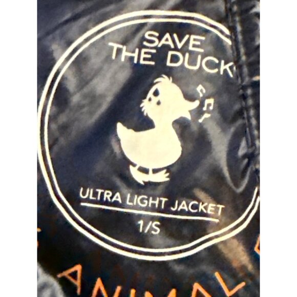 Save The Duck Nicki Short Puffer Coat Blue Women's Size 1 Small  New With Tag - Picture 8 of 8